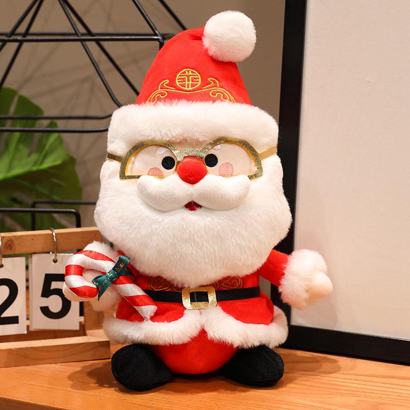 Плюшевая кукла Деда Мороза с оленем - Рождественский подарок для детей