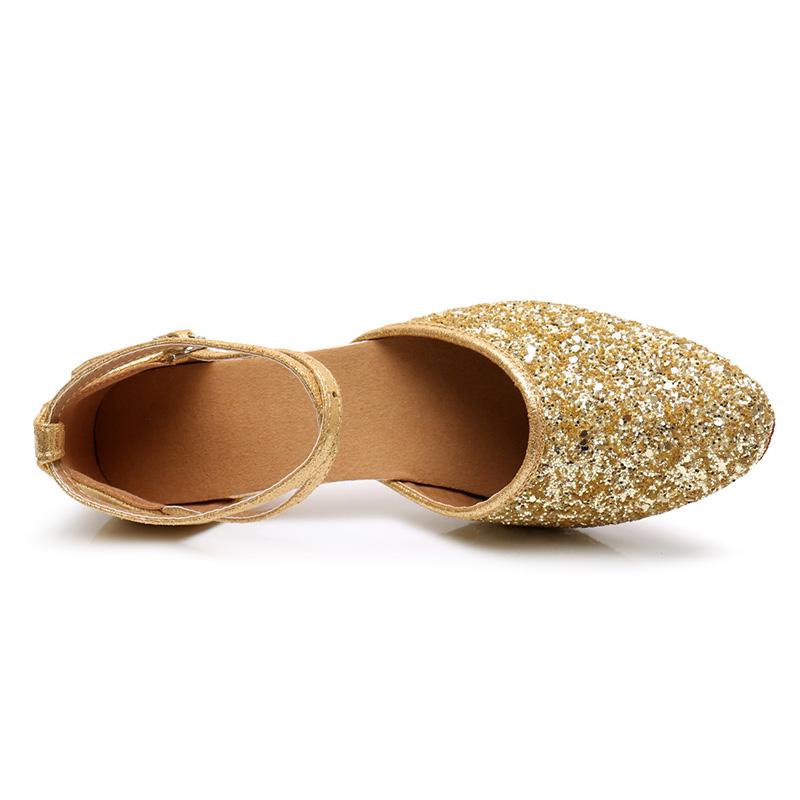 Женская обувь для современного танца, обувь для бальных танцев на каблуке, вечерние танцевальные туфли с блестками, 5 см