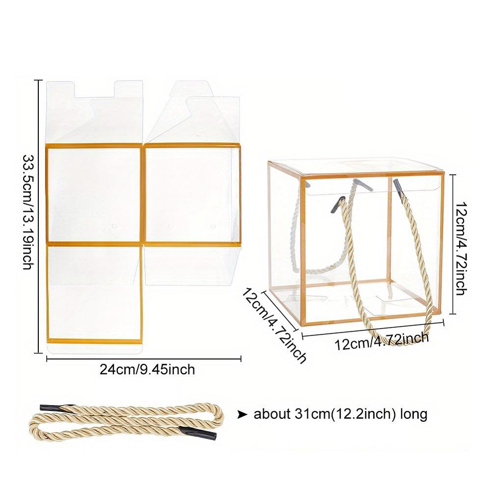 8 шт. прозрачных подарочных коробок из ПВХ с ручками из полиэстерового шнура, квадратная прозрачная коробка, подарочная упаковочная коробка, ювелирные украшения, упаковка, дисплей, прозрачные витрины