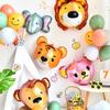 Cartoon Jungle Animal Head 3D Three-Dimensional Aluminum Film Balloon Children'S Baby Birthday Party Decoration Scene Arrangement