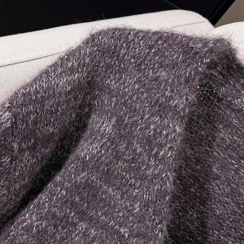 Women's V-Neck Loose Wool Blend Cardigan Sweater