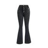 Spring and Autumn Women's Denim Jeans Button High Waist Jeans Thin Temperament Flared Trousers Long Pant