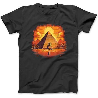 Египетская пирамида Сфинкс Футболка Толстовка Худи для мужчин женщин детей Сделано в Канаде Черный