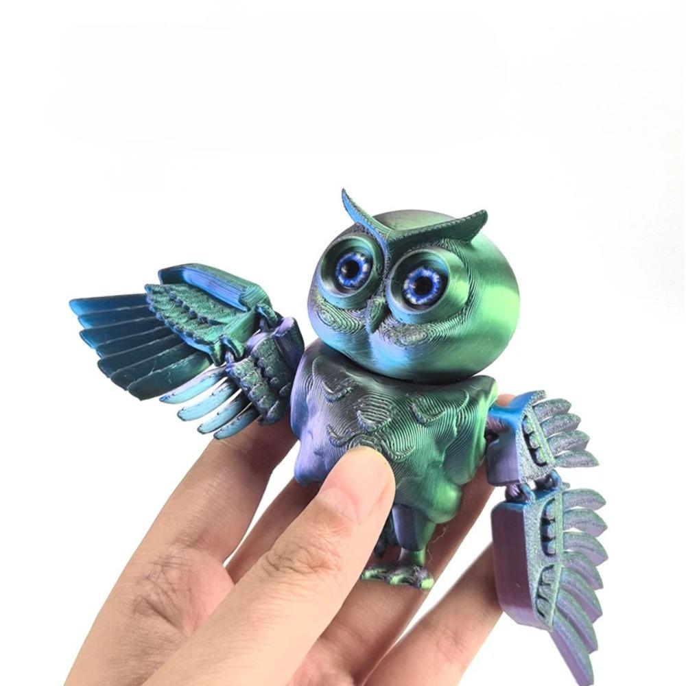 3D-печатная мини-фигурка милого кота, многошарнирная, подвижная, с блестящими глазами, для украшения комнаты, аксессуары, детский подарок