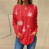 Tee Shirts For Women Fall Casual Long Sleeve Shirts Sweatshirt Vintage Graphic Printing Top Pullover Christmas