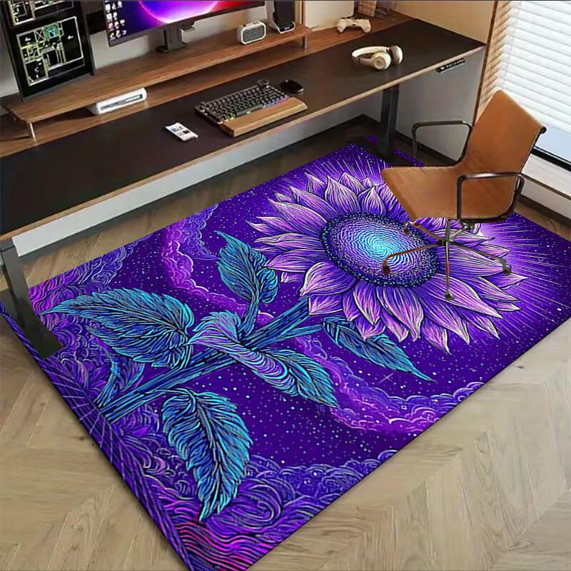 1PC Sunflower Night Extra Large Non Slip Floor carpet, Office, family, Studio Large Area Rug Indoor Rugs, Bold Statement Piece