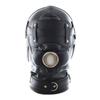 Lockable Faux Leather Gimp Hood Sensory Deprivation Mask Adjustable Blindfold&Penis Gag Sexy Costumes Exotic Sex Toy for Couples