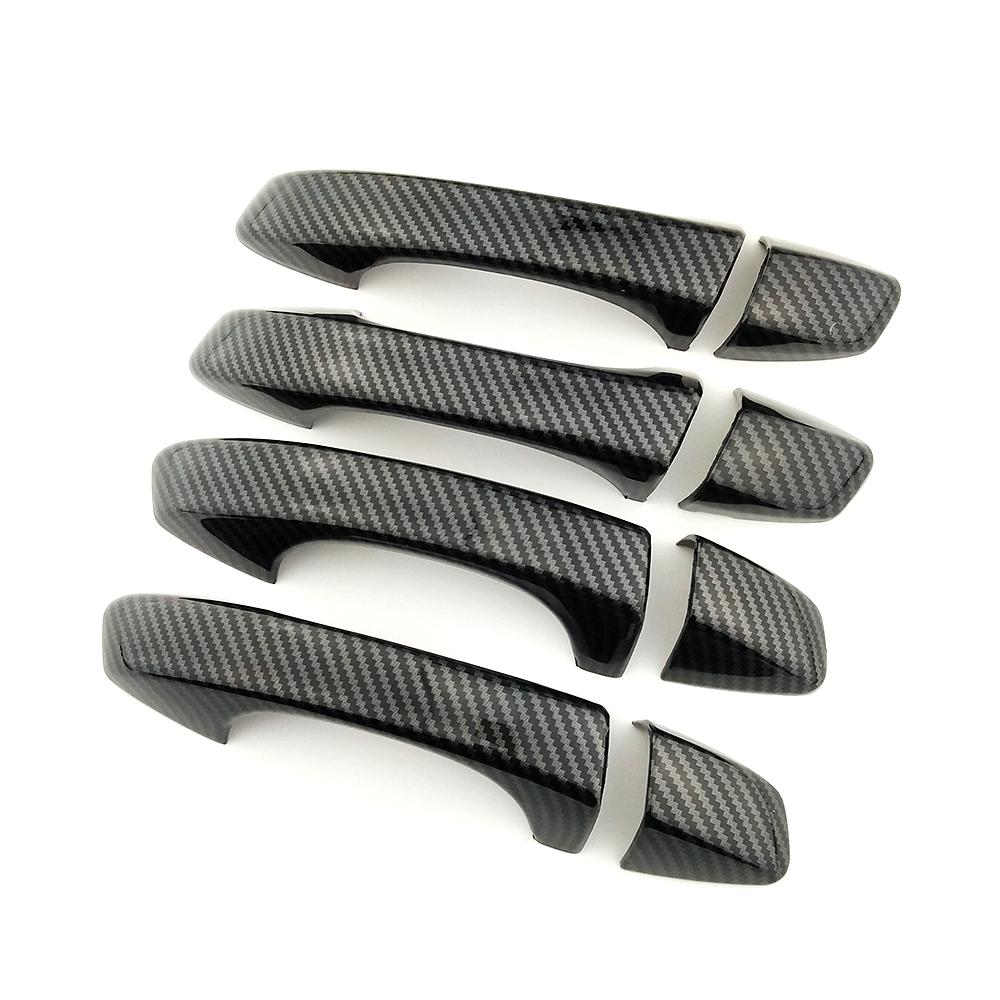 For Volkswagen VW T-ROC Atlas Teramont 2017- Door Handle Cover Carbon Fiber Color Modify Chrome Trim Protection