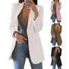 Women Suit Coat Lapel Long Sleeve Open Front Suit Jacket Solid Color
