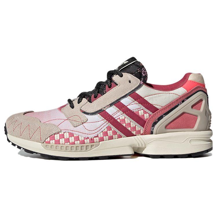 adidas Оригинальные ZX 8000 Текстиль, Замша, Дышащие, Низкие, Повседневная обувь, Унисекс, Серый, Красный GV7493
