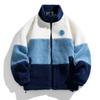 8XL Large Lamb Fleece Coat Men's Cardigan Sweatshirt Color Blocked Particle Fleece Coat Jacket Shake Particle Fleece