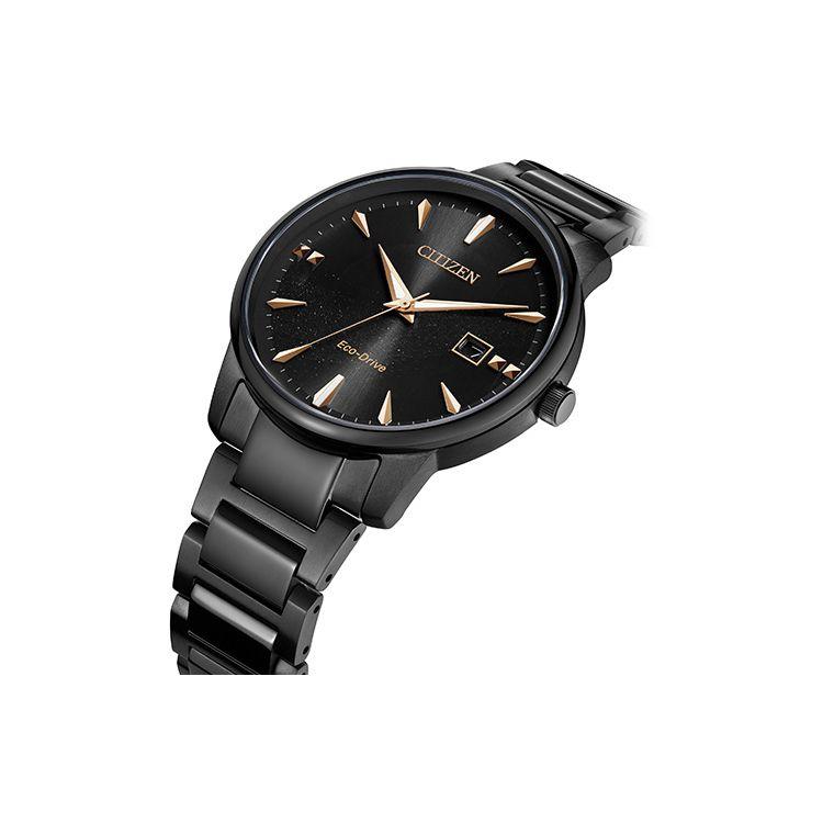 Citizen Eco-Drive Series Radiant Bond Calendar Display Waterproof Solar Quartz Movement Stainless Steel Strap Watch Women watches Black EW2595-81E