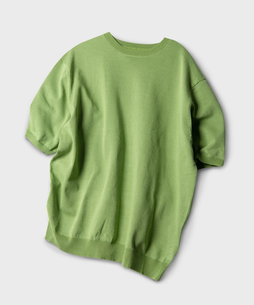 BLACK MOMENT Cool Linen-Like Semi-Overfit Half Sleeve Knit 8 Colors