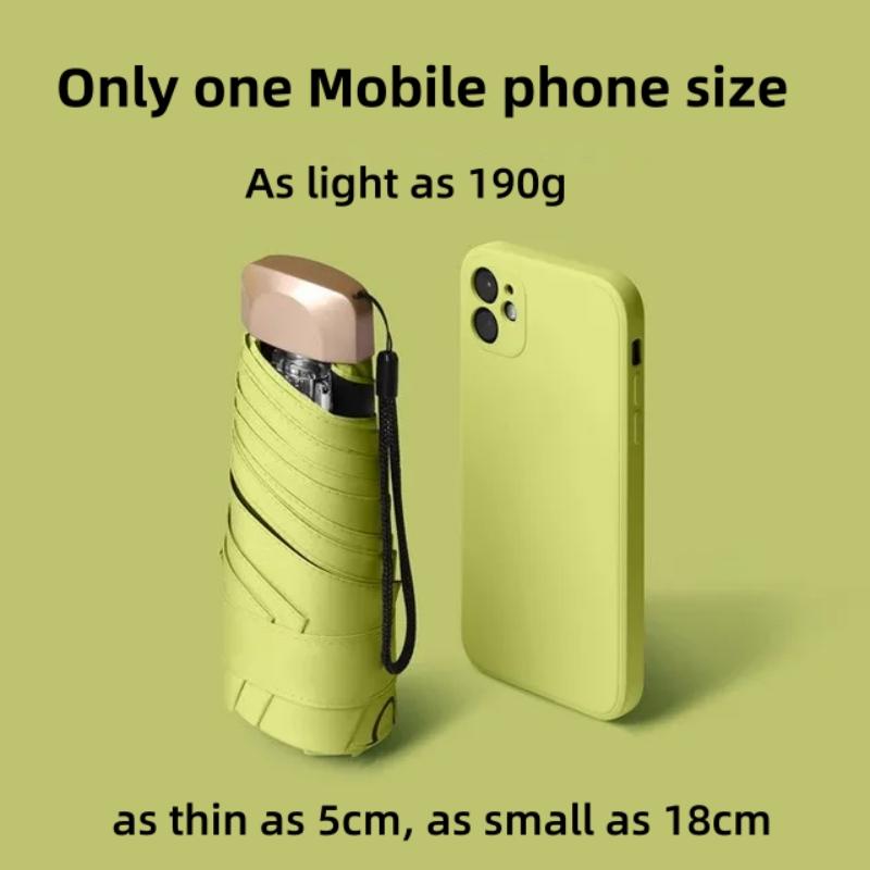 Мини-зонт от солнца, небольшой карманный дождевик, дорожный зонт, виниловый складной зонт, защита от ультрафиолета, козырек от солнца, карманный зонтик, капсула