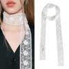 Sweet Flower Lace Neck Strap Dressing Decoration Korean Style Hair Band Neckerchief Transparent Long Ribbon Head Scarf