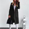 Women's Fashion Autumn And Winter Long-Sleeved Lapel Long Tweed Coat Windbreaker Jacket