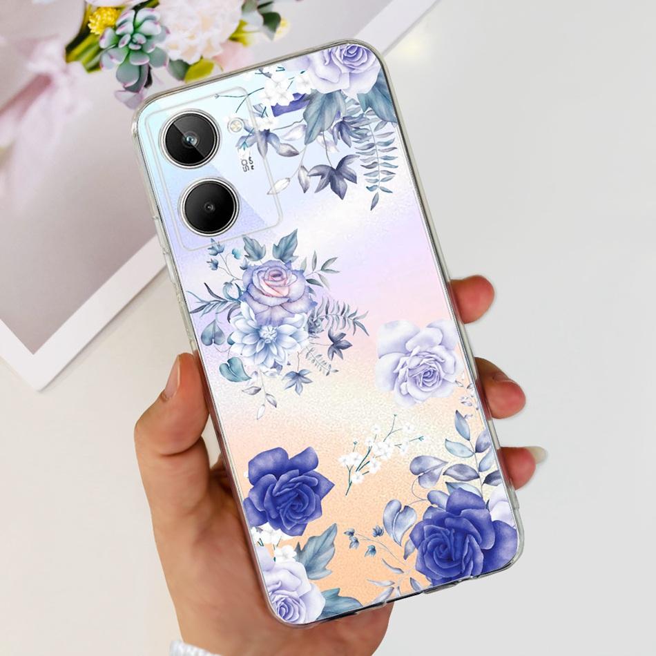 Милый чехол с рисунком Цветущего Кота для Realme 10 / Realme 10 Pro / Realme 10 Pro+ Мягкий Силиконовый TPU Чехол для Realme10 4G 10Pro Plus