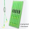 5pcs/set Fluorescent Green Strong Sharp Spring Hooks High Carbon Steel Fishing Hook for Saltwater Freshwater Fishing 8# -13#