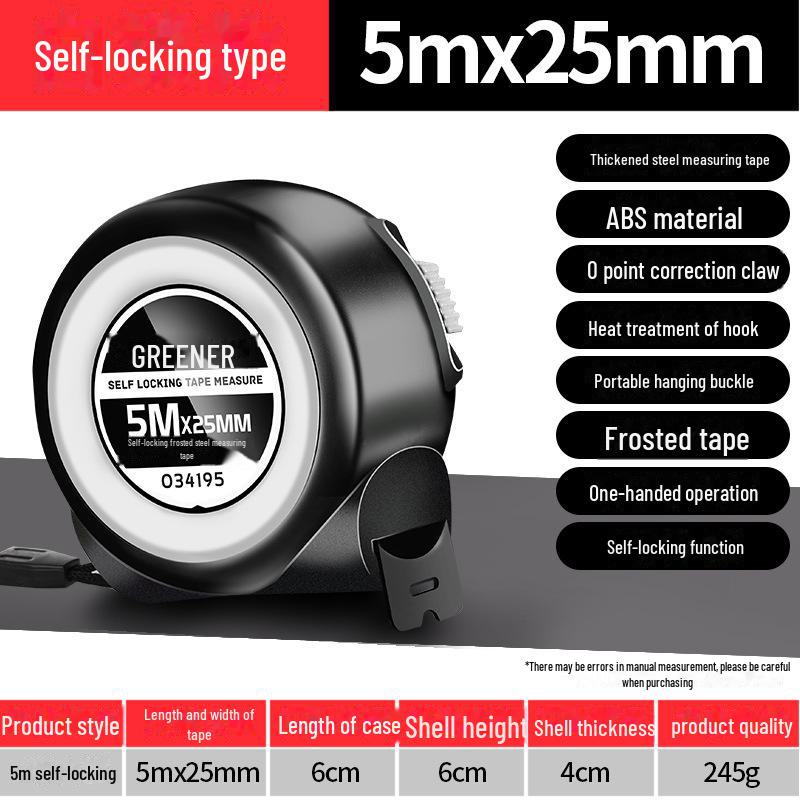 Набор стальных рулеток Green Forest 5м/3м: Точная рулетка 10 м, круговая линейка 7,5 м, нержавеющая сталь, водонепроницаемая, износостойкая