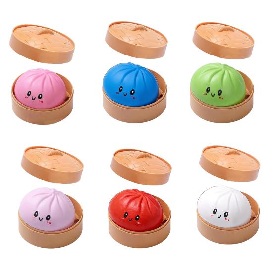 Игрушка-паровая булочка для снятия стресса с имитацией пароварки, мягкая сенсорная игрушка-булочка из ТПЭ, китайская булочка-фиджет