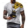 Летние футболки Харадзюку с 3D-принтом пчел и меда, забавная уличная одежда с короткими рукавами, мужские футболки
