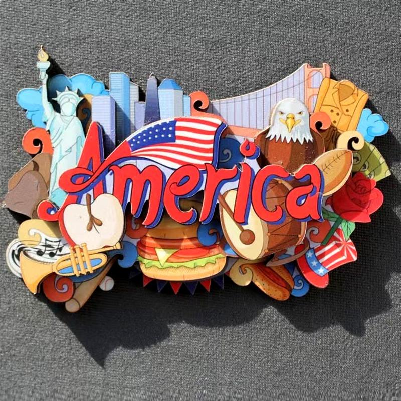 Винтажные деревянные магниты на холодильник, деревенские магниты на холодильник, сувениры, Австралия, Америка, Лас-Вегас, Таиланд, креативные изделия ручной работы