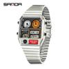 SANDA SD3192 Luxury Men's Electronic Watch Temperature Gauge Stopwatch Timer Multi functional Waterproof Night Light Watch