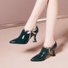 Fashion FHC Fashion Spring/Autumn Shoes,Women Pumps,Patent Leather High Heels ,Pointed Toe,Bowtie,Side Zip,Female Footware,Black,Green