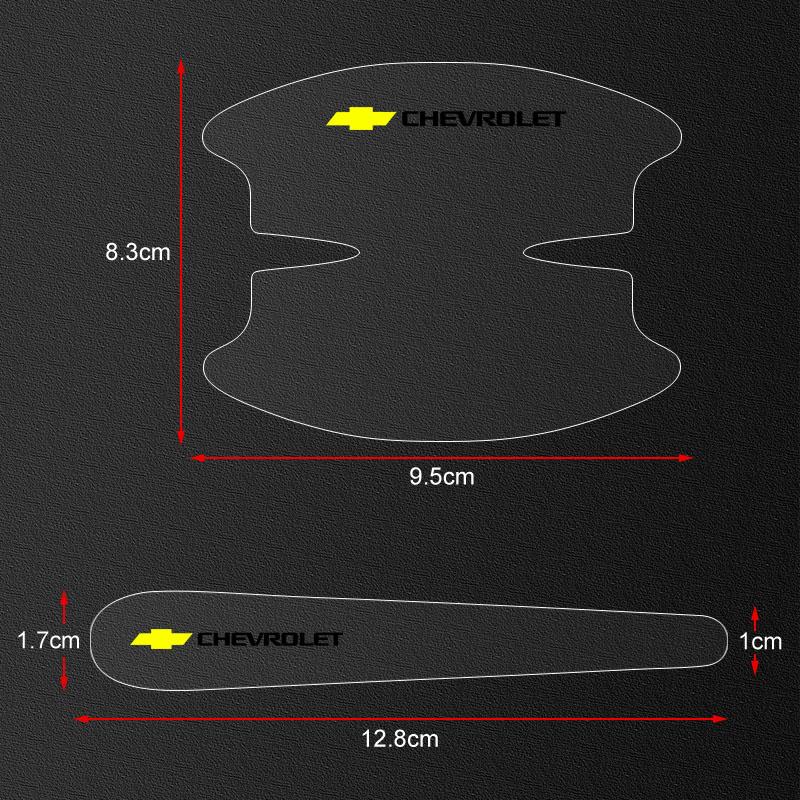 8 шт. Прозрачная накладка на ручку двери автомобиля Защитная наклейка от царапин Для Chevrolet Cruze Equinox Captiva Trax Malibu Tahoe Impala Sonic