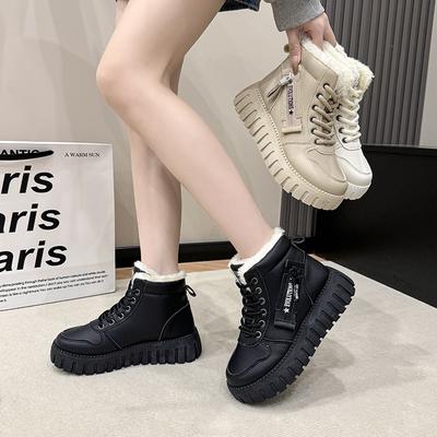 Универсальные женские зимние ботинки с бархатной подкладкой, утолщенные ботинки Мартина, женская обувь, короткие ботинки, модные теплые хлопковые ботинки