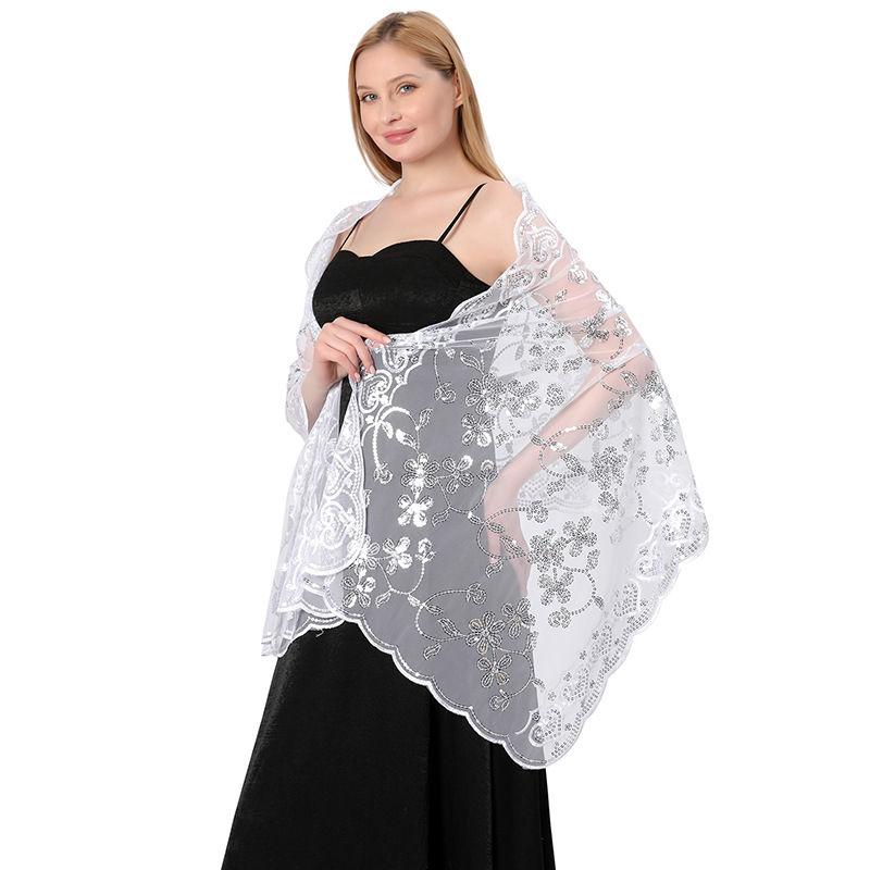 Sequined Shawl Cheongsam Shawl Color Women Scarf Fashion Pure Evening Gown