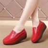 Platform Flats Loafers for Women Autumn Thick Bottom Casual Leather Walking Sneakers Round Toe Wedge Shoes Zapatos De Mujer