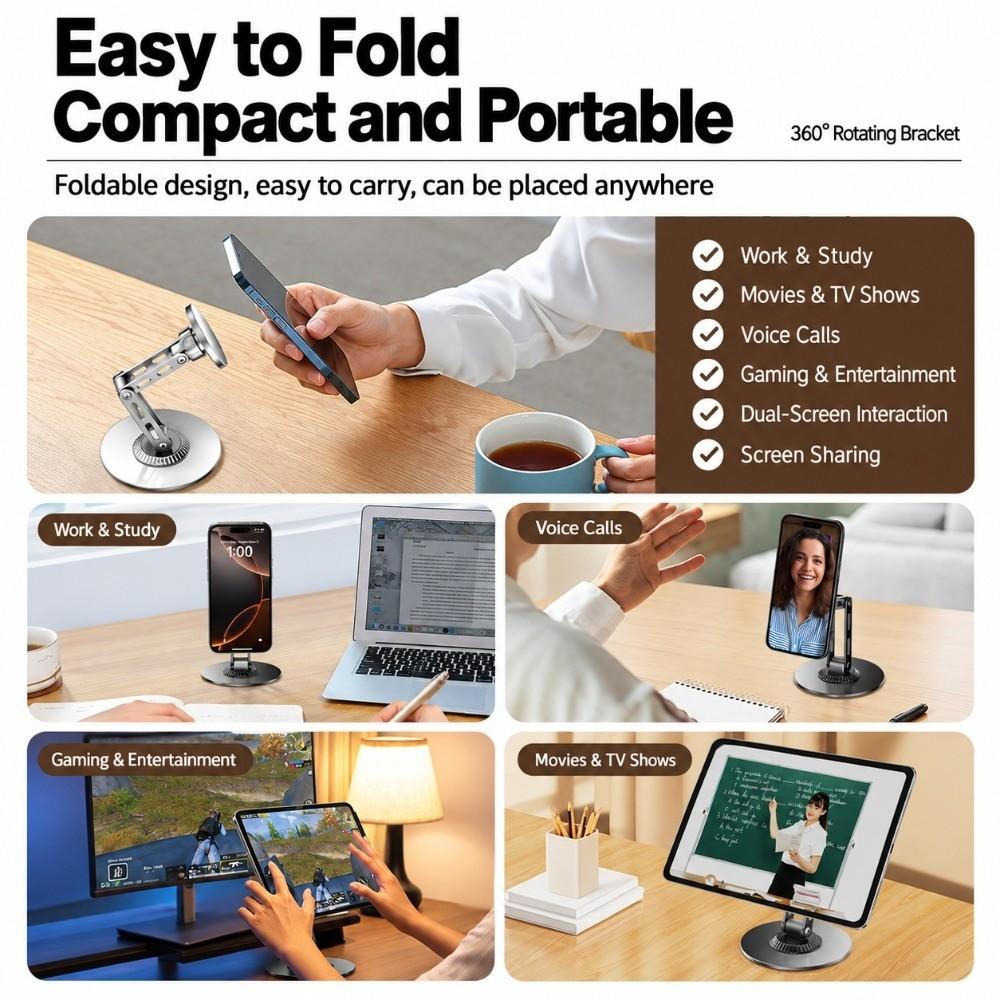Rotatable Foldable Phone Holder Portable Desk Phone Mount New Magnetic Desktop Phone Stand