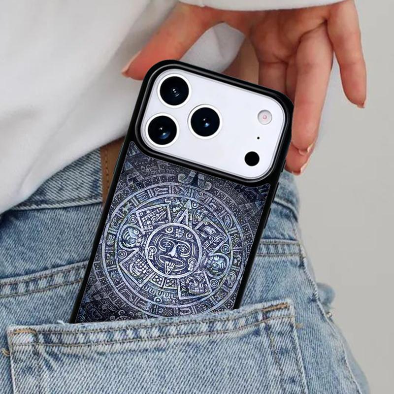 Mayan Calendar Pattern Phone Case for iPhone 17ProMax 12 13 14 15 16e 17 Pro Max Plus Air Cover