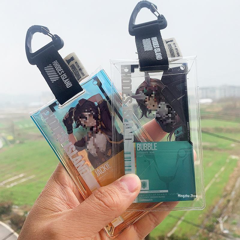 Arknights Ультрапрозрачный Мягкий Чехол для Игровых Карт Гу Мэй и Толстый Подвес Аниме Аксессуары с Лазерной Защитой