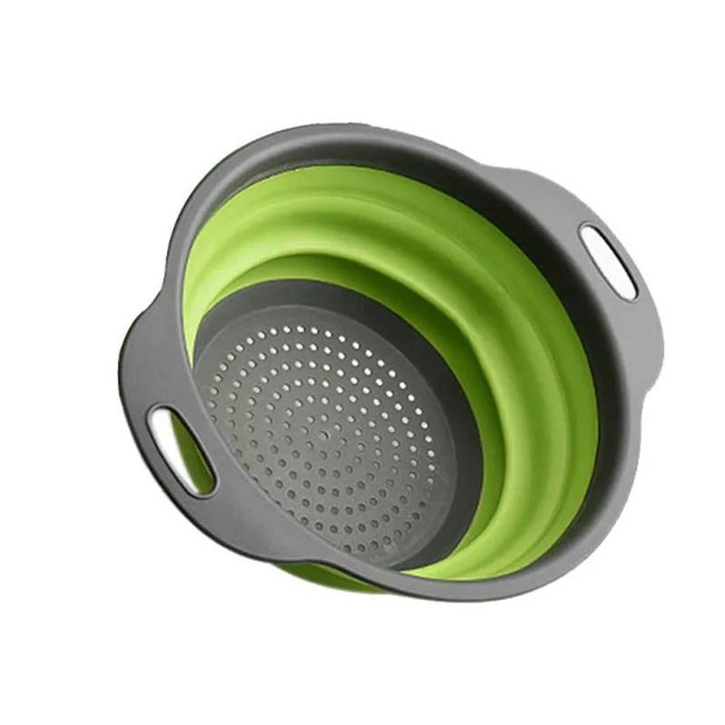 Складное сито Корзина для мытья фруктов и овощей Дуршлаг Сушилка для посуды Силиконовый дуршлаг Складная сушилка Кухонные гаджеты