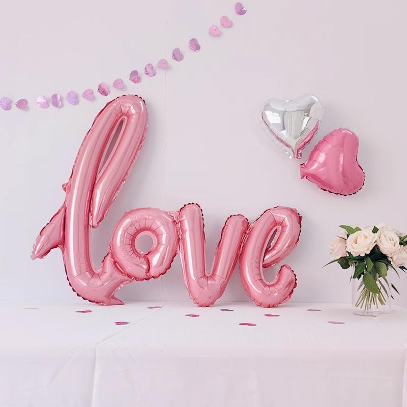 Marriage Conjoined Love Aluminum Film Letter Balloon Confession Marriage Proposal Birthday Party Decoration Scene Wedding Room Decoration Supplies