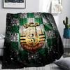 1Pc Sporting FC Print Flannel Blanket, High quality Comfortable for All Seasons, Home Decor, Warmth and Comfort, Perfect for Gifts