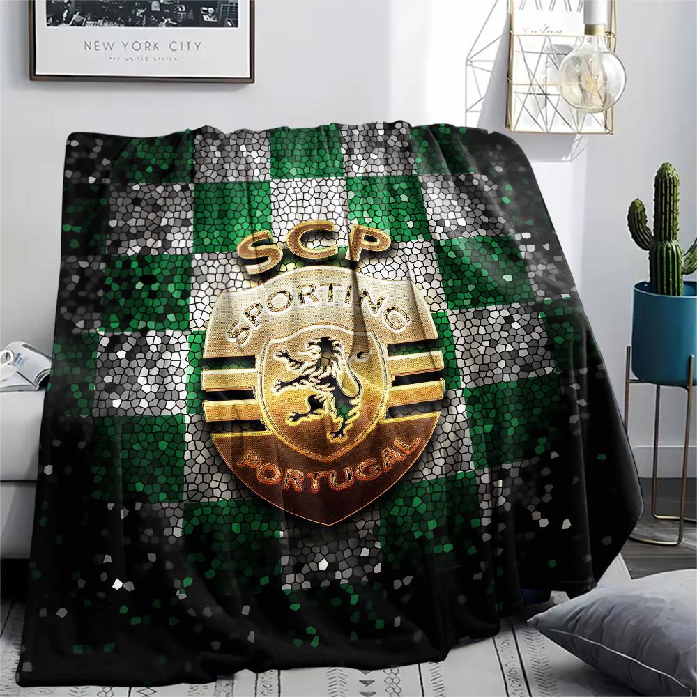 1Pc Sporting FC Print Flannel Blanket, High quality Comfortable for All Seasons, Home Decor, Warmth and Comfort, Perfect for Gifts