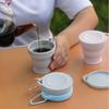 Foldable Coffee Cup Folding Cup Mini Retractable Cup Silicone Portable Teacup Outdoor Travel Telescopic Drinking Mug With Lid