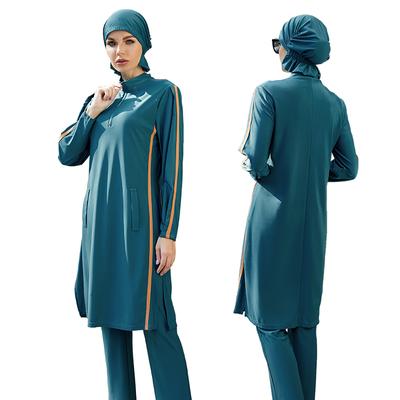 Женский исламский мусульманский купальный костюм, скромный исламский купальник с длинным рукавом, летний арабский пляжный бикини с полным покрытием, купальный костюм S-XL