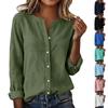 Women's Fashionable Casual Stand Collar Shirt Button-Up Long Sleeve Top