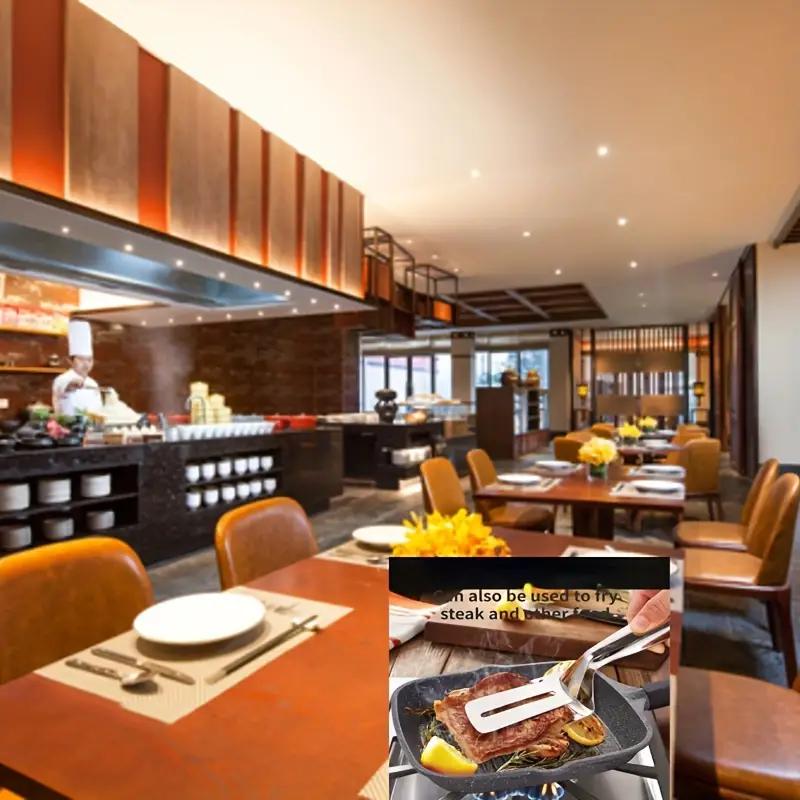 Stainless Steel Kitchen Tongs - Non-Stick, Multi-Use Food Clamp for Steak, Fish & More - Essential Cooking Tool