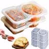 Double Compartment Transparent Dressing Containers Reusable Stackable Storage Snack Containers Disposable for Home School