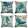 Octopus Sea Turtle Whale Sea Horse Cushion Cover Throw Pillow Case Sofa Decor