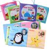 Three-Dimensional Baby Cloth Book Early Education Toy 4 Pages 8 Sides English Palm Book Animal Clothing Cognitive Baby Cloth Book