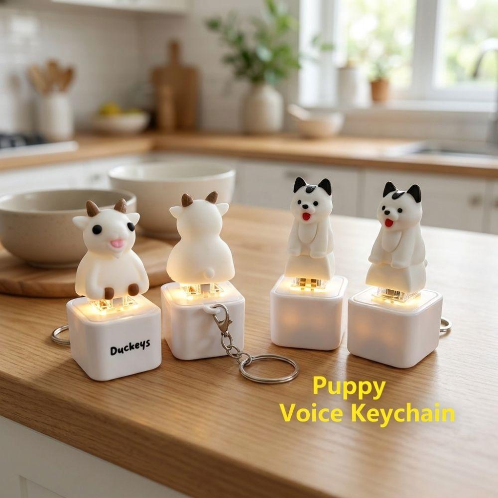 Glowing Light Up Pet Key Charm Pendant Simulation Fidget Button Key Chain Backpack Pendant