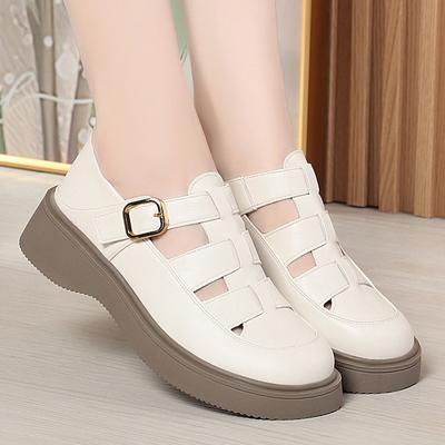 Летние римские сандалии Baotou Hollow Thick Bottom для женщин