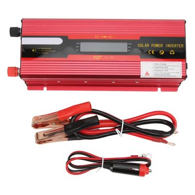 Красный Инвертор питания DC12V 24V Вход к Розеткам 3000 Вт Пиковая Мощность 8 Защит с LCD Дисплеем