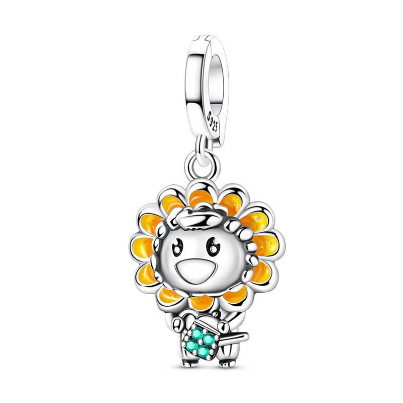 925 Silver Cartoon Doll Theme Series Pendants Bear Piggy Wizard Dwarf Charms Fit Original Bracelet Necklace Jewelry